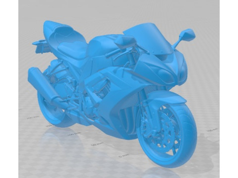 Kawasaki Ninja ZX 10R 2011 Printable Motorbike Modelo de impresión 3D
