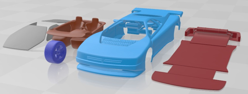 Peugeot Oxia 1988 Printable Car Model do druku 3D .c4d .max .obj .3ds .fbx .stl .blend 
