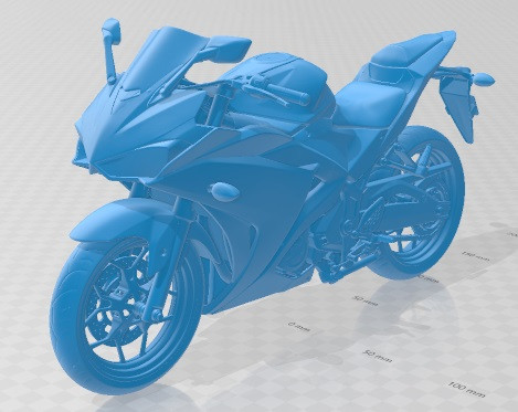 Yamaha YZF R3 2015 Printable Motorbike 3Dプリントモデル .c4d .max .obj .3ds .fbx .stl .blend 