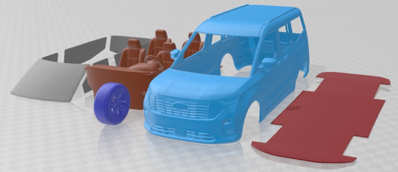 Transit Courier Tourneo 2024 Printable Van Modelo de Impressão 3D .c4d .max .obj .3ds .fbx .stl .blend 