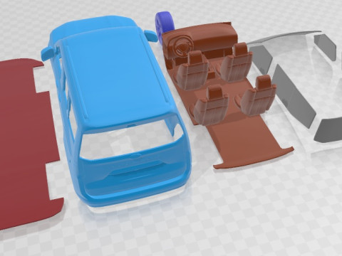 Transit Courier Tourneo 2024 Printable Van Modelo de Impressão 3D