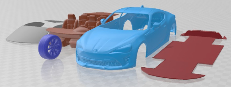Toyota RC 86 2020 Printable Car Modello di stampa 3D .c4d .max .obj .3ds .fbx .stl .blend 