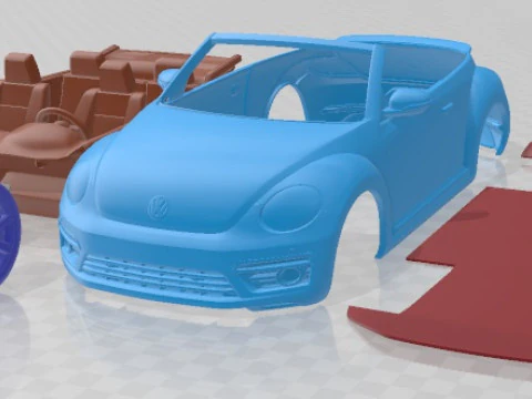 Volkswagen Beetle Cabrio 2020 Yazdırılabilir Araba 3D Baskı Modeli