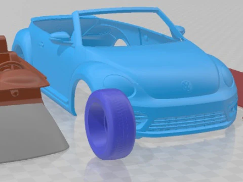 Volkswagen Beetle Convertible 2020 Printable Car 3D Print Model