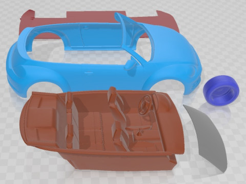Volkswagen Beetle Convertible 2020 Printable Car 3D Принт Модель