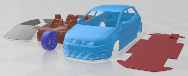 Volkswagen Polo TDI 2017 Printable Car Modelo de impresión 3D .c4d .max .obj .3ds .fbx .stl .blend 