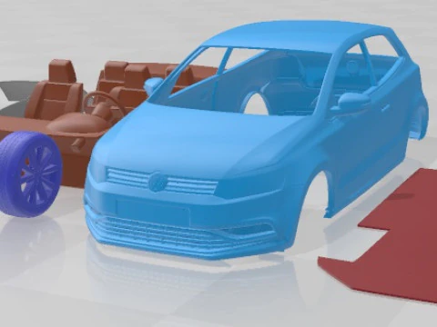 Volkswagen Polo TDI 2017 Printable Car 3D Print Model