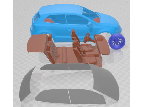 Volkswagen Polo TDI 2017 Printable Car 3D Print Model