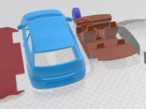 Volkswagen Polo TDI 2017 Printable Car 3D Print Model