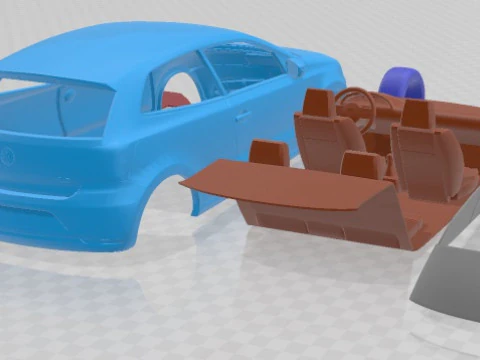 Volkswagen Polo TDI 2017 Printable Car 3D Print Model