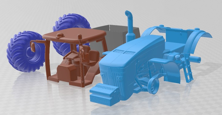 John Deere 8R Printable Tractor Modello di stampa 3D .c4d .max .obj .3ds .fbx .stl .blend 