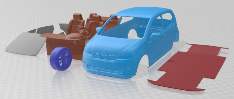 Skoda Citigo 2016 Printable Car Modelo de Impressão 3D .c4d .max .obj .3ds .fbx .stl .blend 