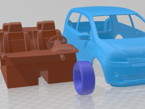 Skoda Citigo 2016 Printable Car Modelo de Impressão 3D