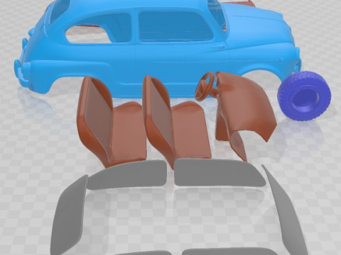 Fiat 600 D 1960 Off Road Printable Car 3D प्रिंट मॉडल