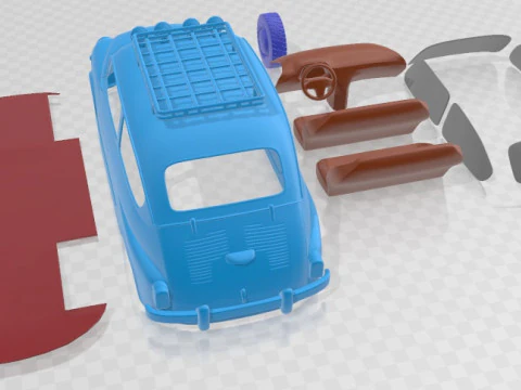 Fiat 600 D 1960 Off Road Printable Car 3D Print Model