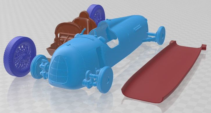 Auto Union Type C 1936 Printable Car 3D प्रिंट मॉडल .c4d .max .obj .3ds .fbx .stl .blend 