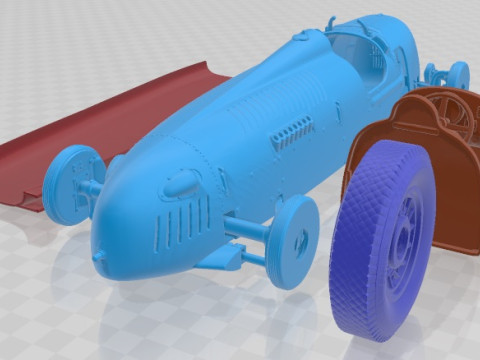 Auto Union Type C 1936 Printable Car 3D प्रिंट मॉडल