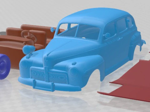 V8 Super Deluxe 21A Tudor Sedan Army Staff Car 1942 Printable Car 3D Print Model