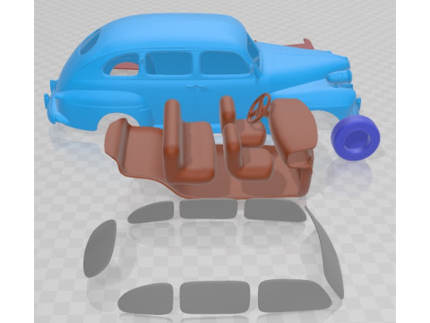 V8 Super Deluxe 21A Tudor Sedan Army Staff Car 1942 Printable Car Model Cetak 3D