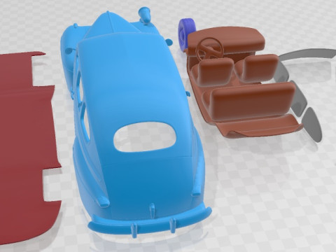 V8 Super Deluxe 21A Tudor Sedan Army Staff Car 1942 Printable Car Model Cetak 3D