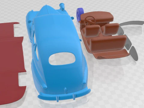 V8 Super Deluxe 21A Tudor Sedan Army Staff Car 1942 Printable Car 3D Print Model
