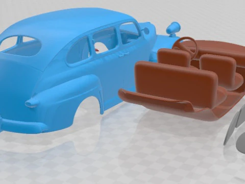 V8 Super Deluxe 21A Tudor Sedan Army Staff Car 1942 Printable Car 3D Print Model