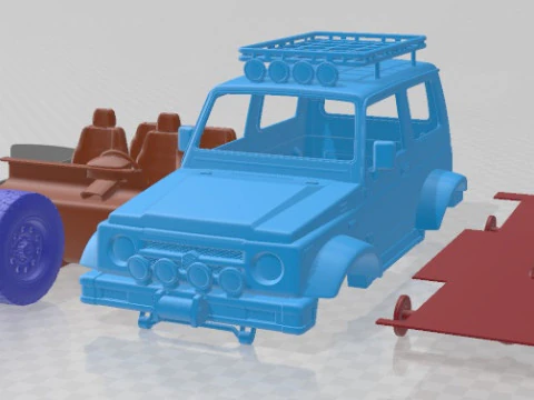 Suzuki Samurai 1996 Off Road Printable Car 3D Print Model