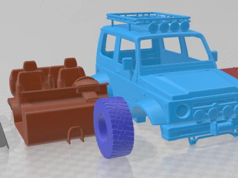 Suzuki Samurai 1996 Off Road Printable Car 3D Print Model