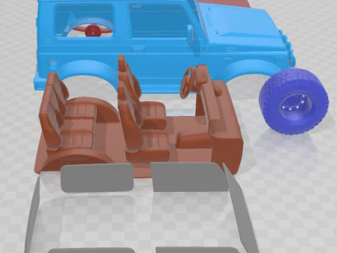 Suzuki Samurai 1996 Off Road Printable Car 3D Print Model