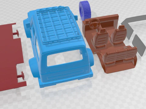 Suzuki Samurai 1996 Off Road Printable Car 3D Print Model