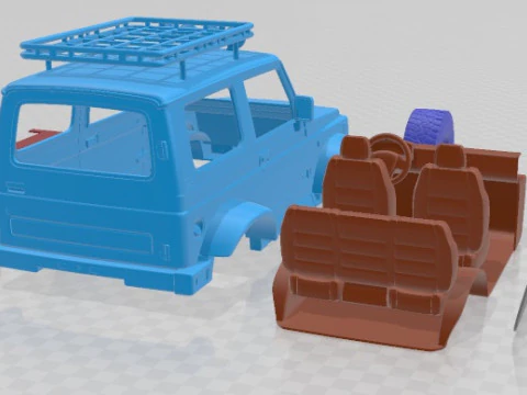 Suzuki Samurai 1996 Off Road Printable Car 3D Print Model