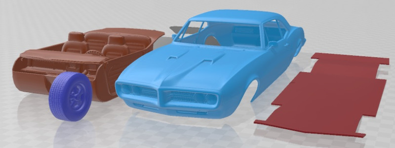 Pontiac Firebird 1967 Printable Car Modello di stampa 3D .c4d .max .obj .3ds .fbx .stl .blend 