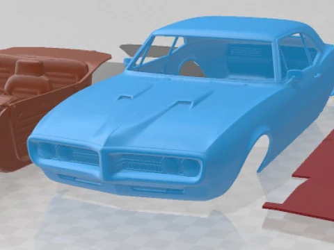 Coche imprimible Pontiac Firebird 1967 Modelo de impresión 3D