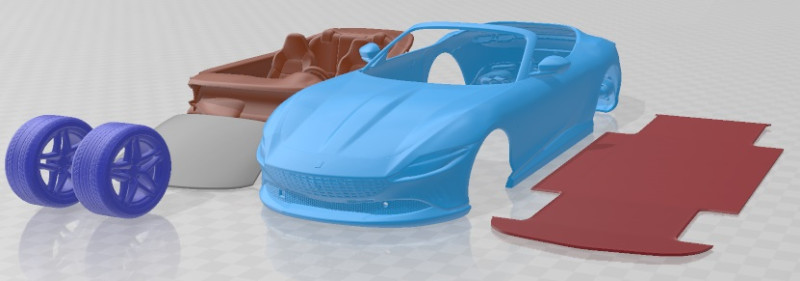 Ferrari Roma Spider Printable Car 3D-Druckmodell .c4d .max .obj .3ds .fbx .stl .blend 