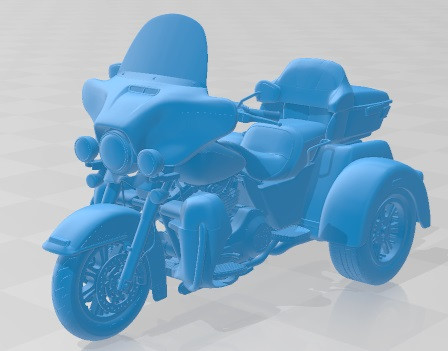 Harley Davidson TriGlide 2015 Printable Motorbike Modelo de Impressão 3D .c4d .max .obj .3ds .fbx .stl .blend 