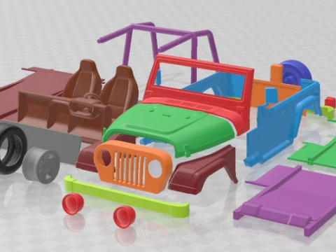 जीप रैंगलर टीजे 1997 प्रिंट करने योग्य कार 3D प्रिंट मॉडल