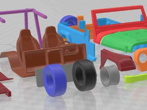 Jeep Wrangler TJ 1997 Printable Car Modèles 3D en vedette