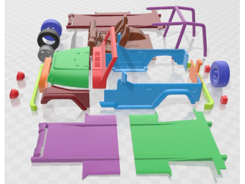 Jeep Wrangler TJ 1997 Printable Car Modèles 3D en vedette