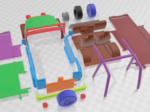 Jeep Wrangler TJ 1997 Printable Car Modèles 3D en vedette