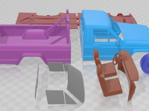 Jeep Comanche MJ 1984 Printable Car 3D Baskı Modeli
