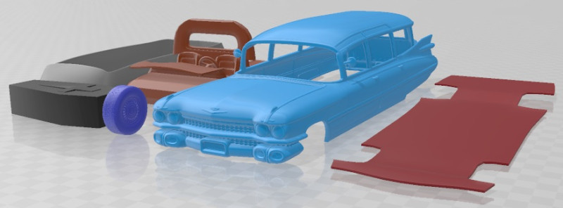 Cadillac Fleetwood 75 Miller Meteor Hearse 1959 Printable Car Model do druku 3D .c4d .max .obj .3ds .fbx .stl .blend 
