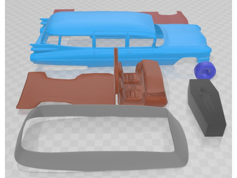 Cadillac Fleetwood 75 Miller Meteor Hearse 1959 Printable Car Model do druku 3D
