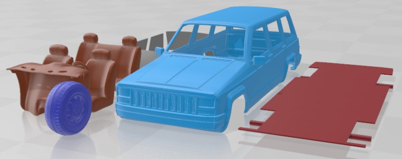 Jeep Cherokee XJ 2000 Printable Car Modello di stampa 3D .c4d .max .obj .3ds .fbx .stl .blend 
