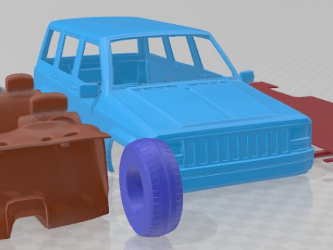 Jeep Cherokee XJ 2000 Printable Car Modello di stampa 3D