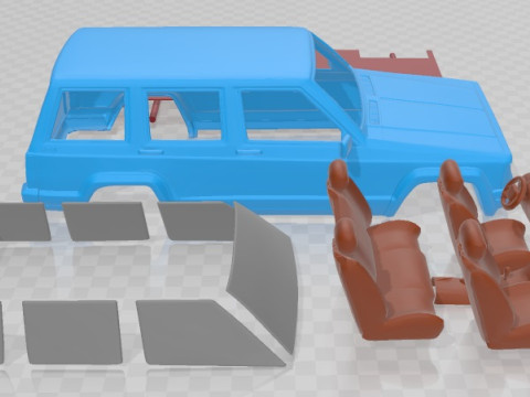 Jeep Cherokee XJ 2000 Printable Car Modello di stampa 3D
