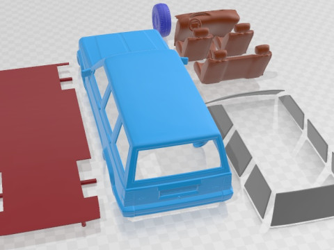 Jeep Cherokee XJ 2000 Printable Car Modello di stampa 3D