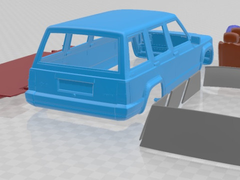 Jeep Cherokee XJ 2000 Printable Car Modello di stampa 3D