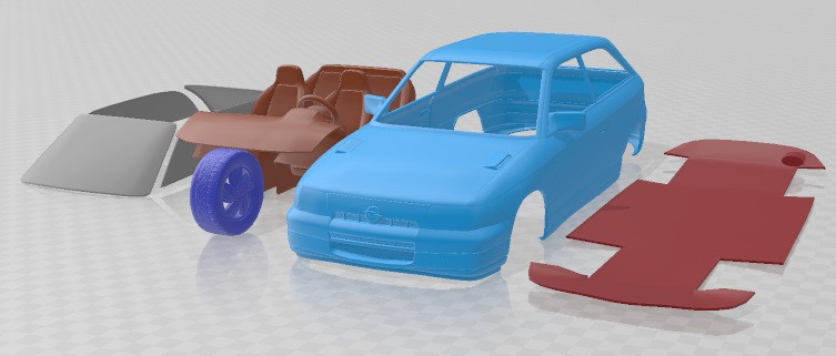 Opel Astra F GSi 1991 Printable Car Model do druku 3D .c4d .max .obj .3ds .fbx .stl .blend 