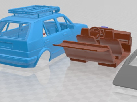 Volkswagen Golf Mk2 1983 4x4 Off Road Printable Car Modèles 3D en vedette