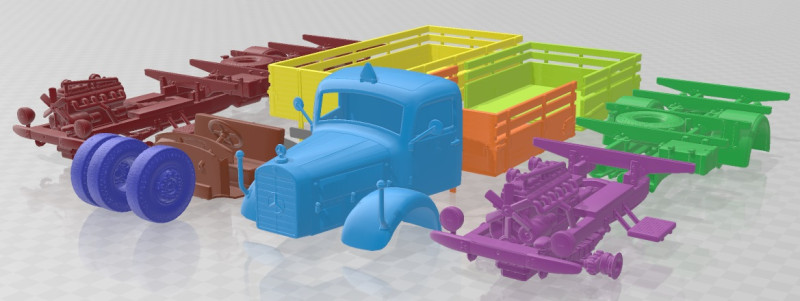 Mercedes Benz L4500A Printable Truck 3D Print Model .c4d .max .obj .3ds .fbx .stl .blend 